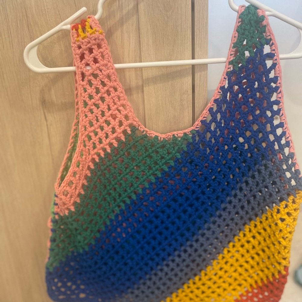 FARM Rio Colorful Crochet Crop Top - Picture 3 of 4